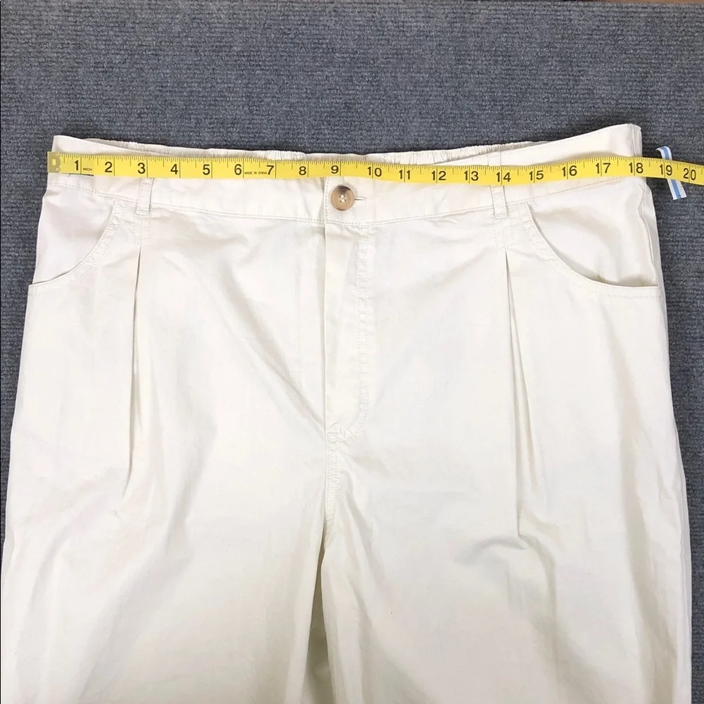 Melrose and Market 100% Cotton Pleated Chinos in Cream Sz XL (B5)